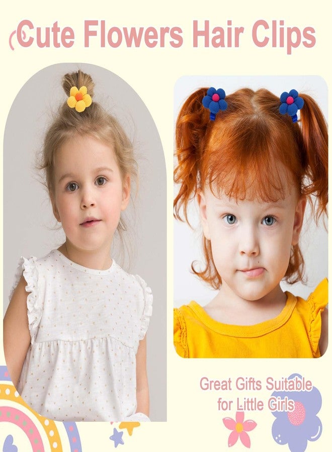 كافتي مجموعة مشابك شعر CAVETEE مكونة من 10 قطع على شكل زهور للنساء والفتيات، مشابك شعر ملونة محبوكة على شكل زهور، إكسسوارات شعر لطيفة (أصفر/برتقالي/أخضر/وردي فاقع/أزرق، مقاس واحد) - Image 5